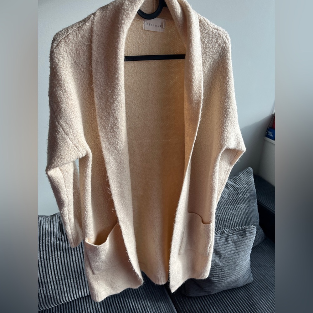 Cozy Cream Open-Front Cardigan